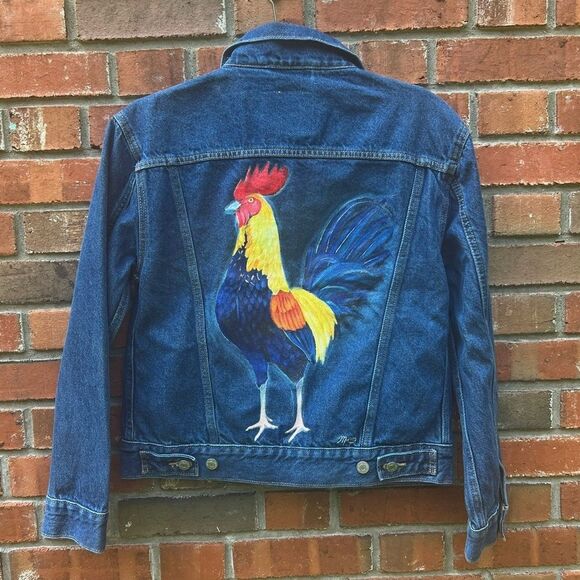 Levi's Jackets & Blazers - Hand-Painted Levi’s Denim Jacket with Rooster Design